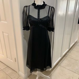 Marc Jacobs Pure Silk Cocktail Ruffle Neck Dress